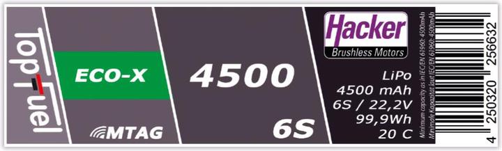 Produktbild Hacker LiPo Pack TF ECO-X 4500mAh 6S MTAG (22.20 V, 4500 mAh)