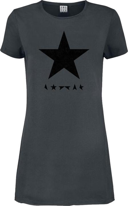 Actual product image Amplified Womens/Ladies Black Star David Bowie T-Shirt Dress (S)