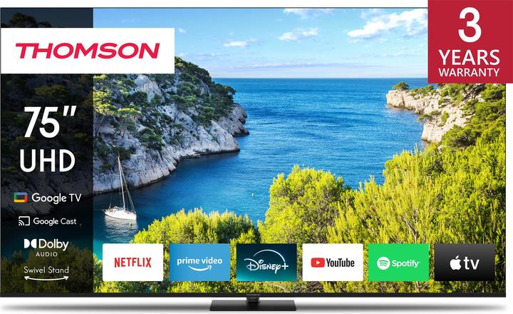 Image du produit Thomson TV 75 4k Smart UHD T2/C2s2 Google TV Frameless Piede (75", LED, 4K)