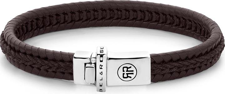Produktbild Rebel & Rose Armband Dual Twisted RR-L0137-S-L Herren (19 cm, Piel de becerro, Plata Esterlina 925)