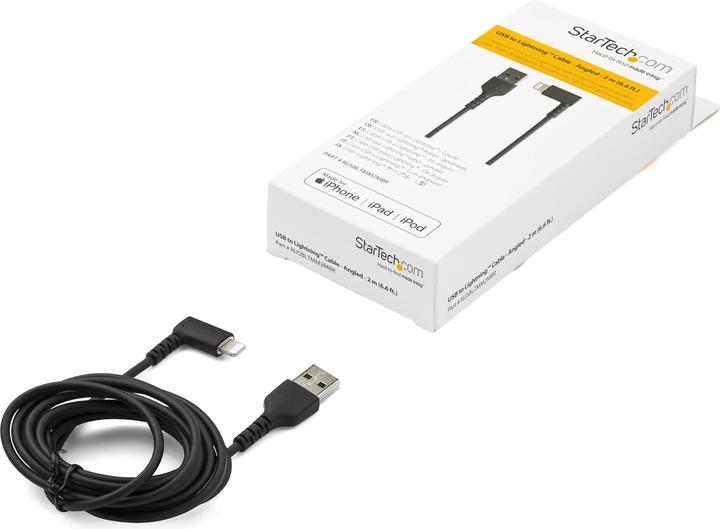 Immagine prodotto StarTech .com RUSBLTMM2MBR 2.0m Angled Lightning to USB Cable (2 m, USB 2.0)
