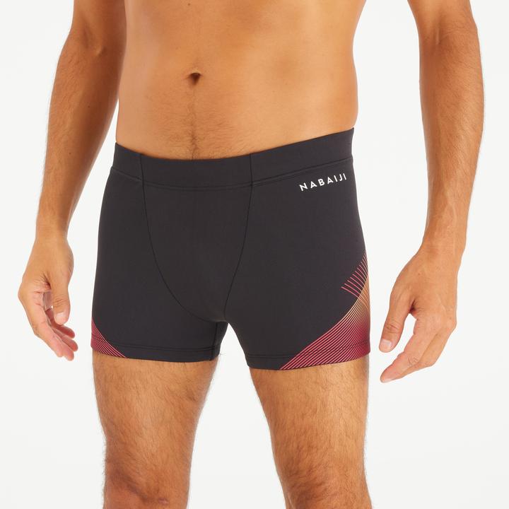 Produktbild Nabaiji Badehose Boxer Herren - 500 Fiti Tria schwarz/rot (XL)