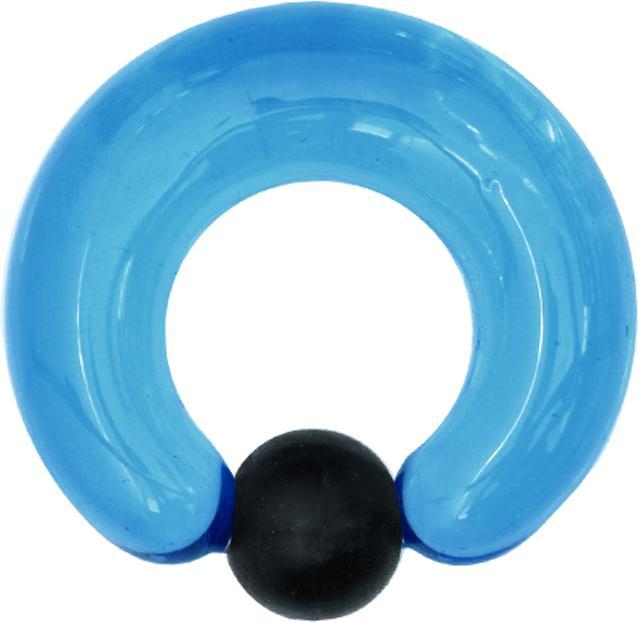 Actual product image Star Piercing Ball Closure Ring aqua Kugel schwarz aus Glas (Silicone, Glass, without brass)