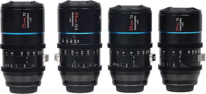 Productafbeelding Sirui Mars 4 lens-kits (24mm T2.9, 35mm T2, 50mm T2, 75mm T2 MFT aansluiting (Micro Vier Derde)