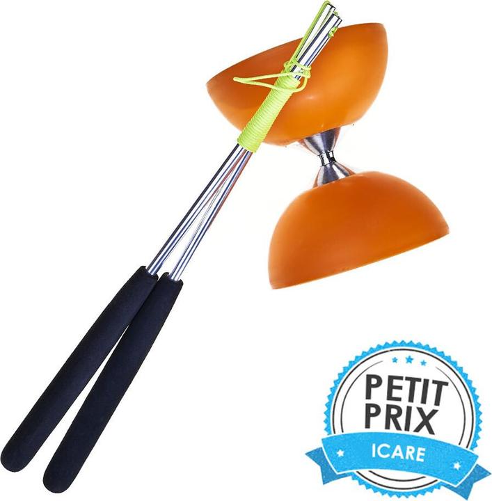 Actual product image Eureka! Rubber Diabolo met Aluminium Stokken - Oranje