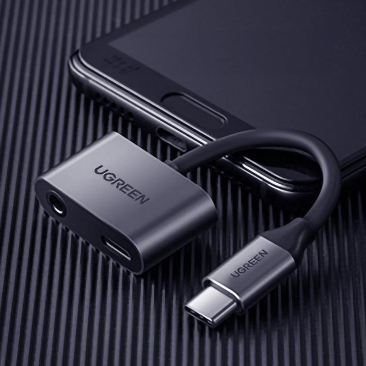 Actual product image Ugreen USB-C to 3.5mm Audio + USB-C Jack Adapter (USB Type C, 3.5mm socket, USB Type C)