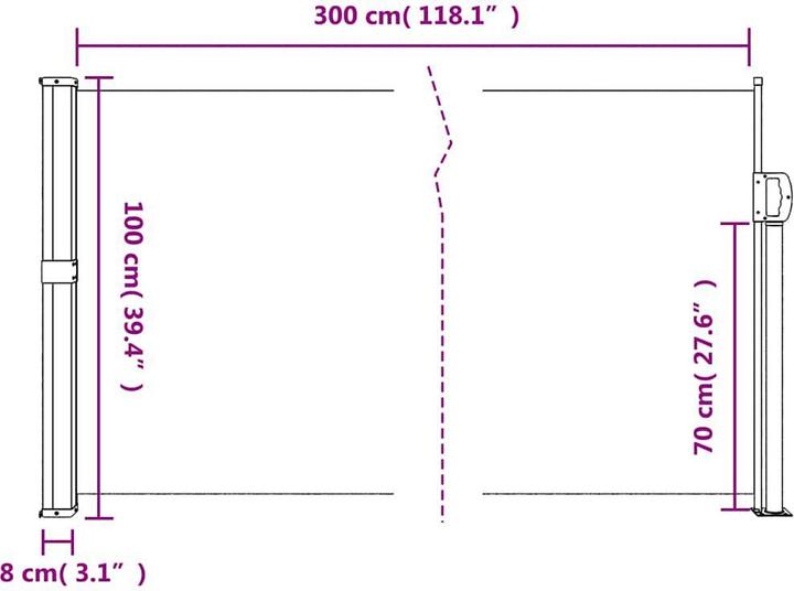 Produktbild VidaXL Seitenmarkise Ausziehbar (1 m)