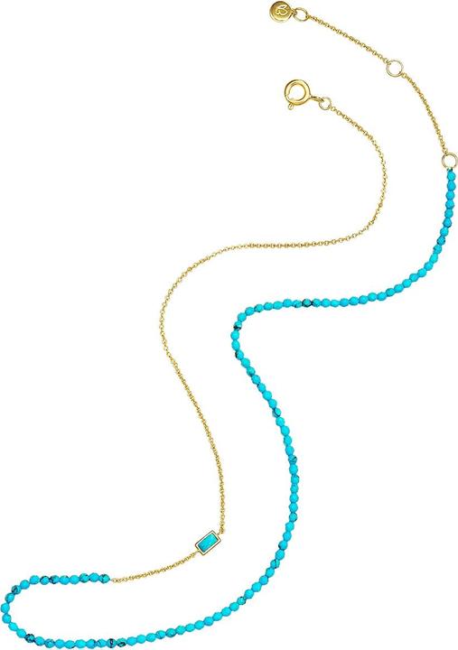 Immagine prodotto Glanzstücke München Catena da donna in argento sterling e turchese (rek.) in oro giallo 40,0 cm di base + 5,0 cm di (Argento, 40 - 45 cm)