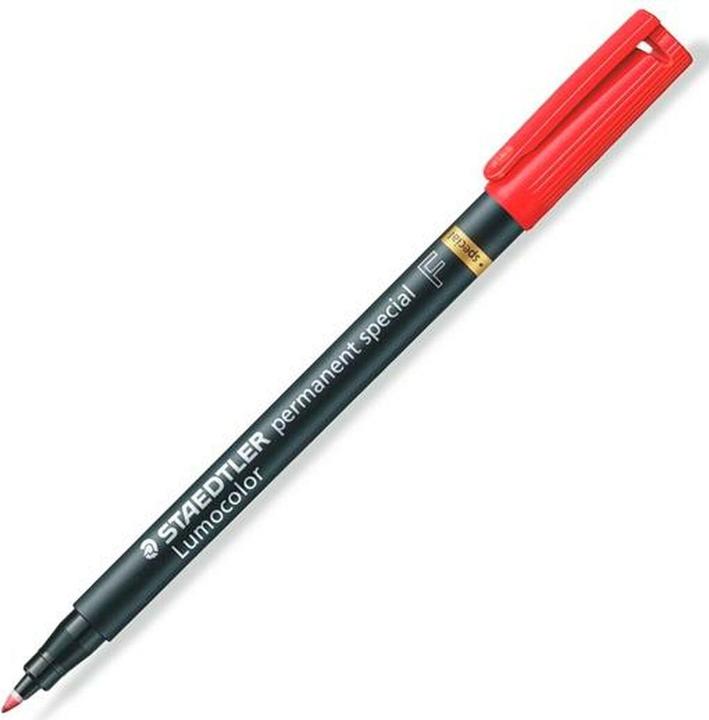 Immagine prodotto Staedtler Lumocolor penna speciale F foil (Nero, Rosso, 0.60 mm, 10 x)