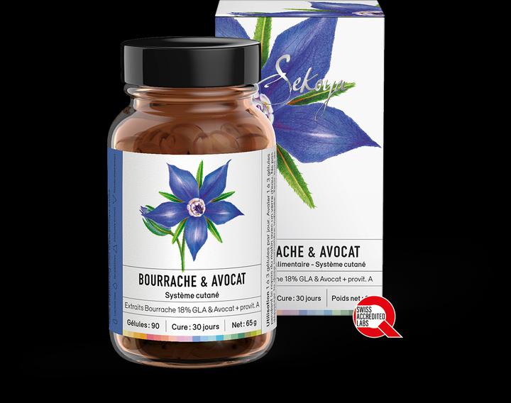 Produktbild Sekoya Borretsch & Avocado | Trockene Haut & Ekzeme (90 Stück, Kapseln)