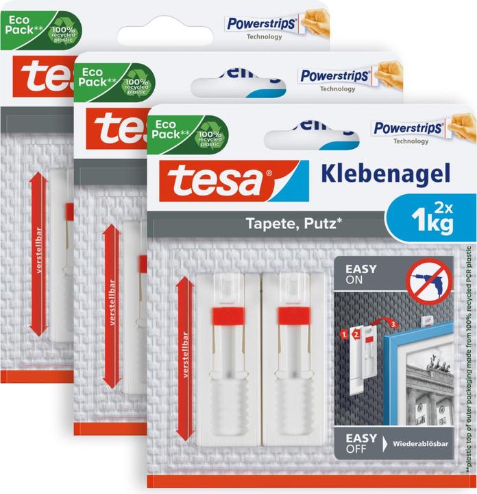 Actual product image tesa Adhesive nail for wallpaper & plaster, ideal for canvas & stretcher frames