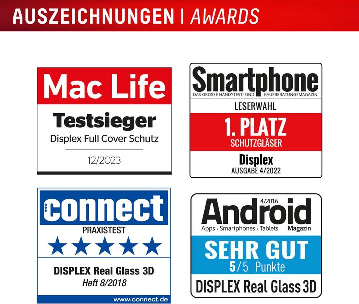Label énergétique Displex Verre premium, verre blindé Full Cover (1 pièce(s), Apple iPhone 16)