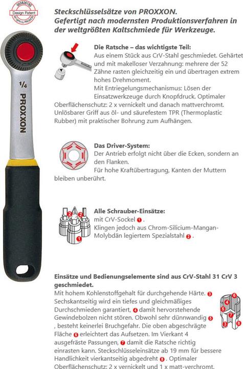 Produktbild Proxxon Steckenschlüsselsatz metrisch 1/4" (6.3mm) (1/4")