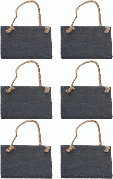Actual product image Novaliv Schiefertafel zum Aufhängen mit Juteband Memotafel Kreidetafel Wandeko (6, 8 cm Tafel) (Blackboard, 12 x 8 cm)
