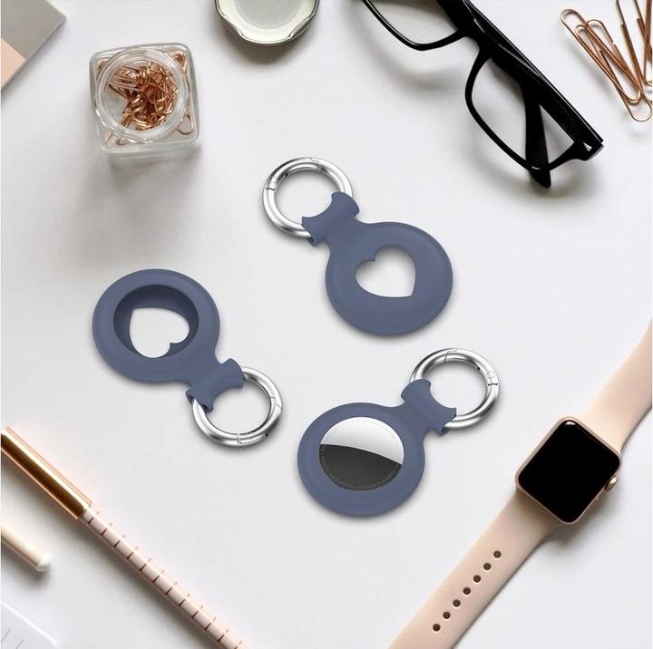 Produktbild Screenguard Apple Airtag Liquid Silikon Heart Case mit Anhänger