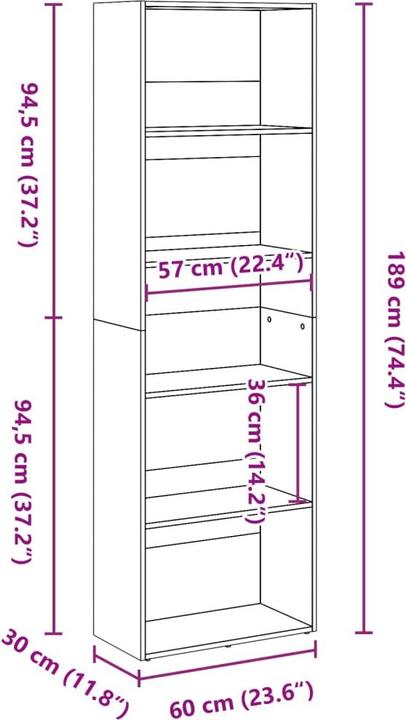 Nutritional values and ingredients VidaXL Banning (30 x 60 x 189 cm)