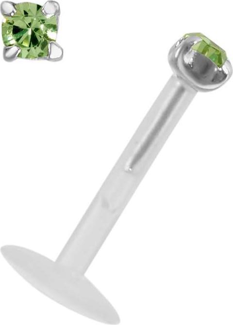 Produktbild Bijouteria Piercing für Lippe/Tragus (Bioplast, Silber 925, Kristall)