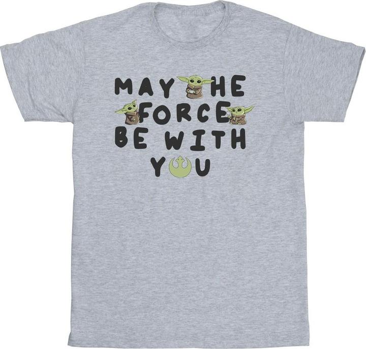 Actual product image Star Wars Mens The Mandalorian Grogu May The Force Be With You T-Shirt (5XL)