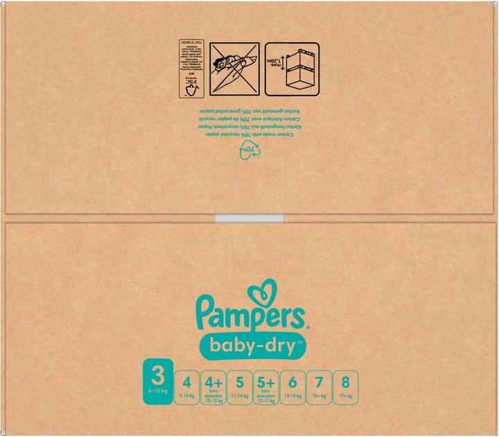 Image du produit Pampers Baby-Dry (Taille 3, Pack mensuel, 222 pièce(s))