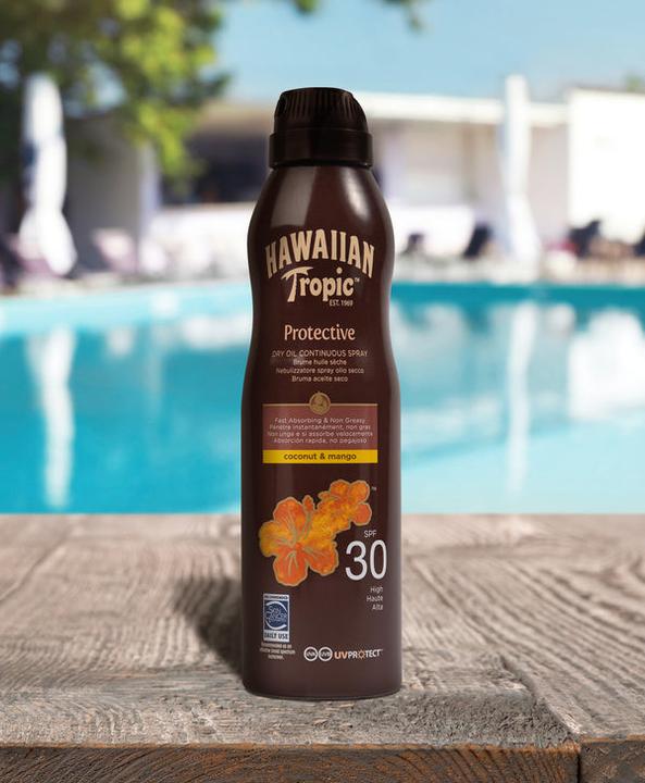 Image du produit Hawaiian Tropic Huile de noix de coco et de mangue (Spray solaire, SPF 30, 180 ml)