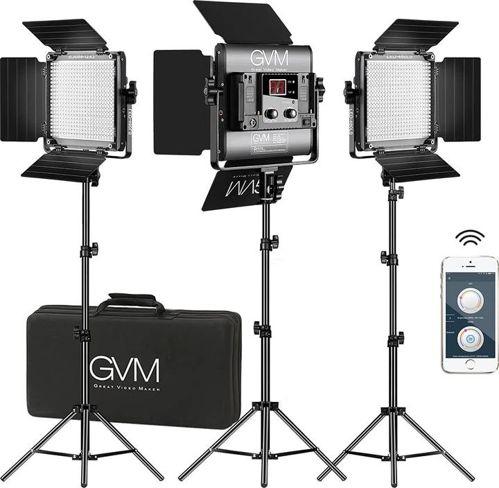 Immagine prodotto GVM Luci video a LED con supporto (Videocamera)