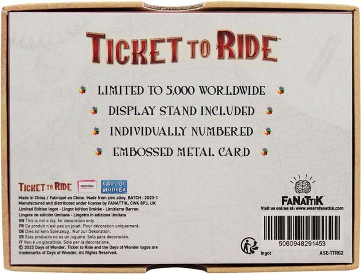 Immagine prodotto Fanattik Ticket to Ride barra di metallo Trans America Express Edizione Limitata