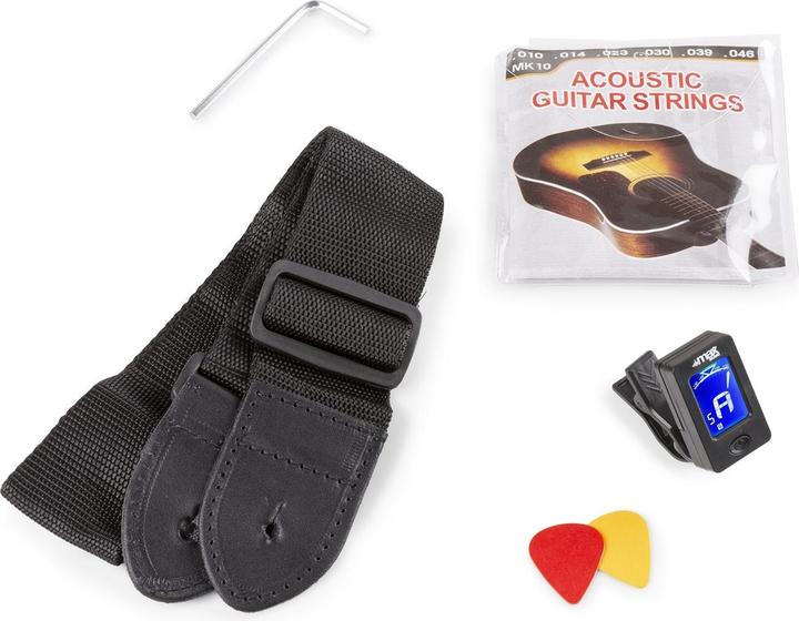 Produktbild Max Westerngitarre SoloJam Set Dark Natural (Akustik Gitarren Set, Palisander, Linde)