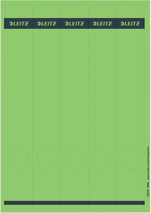 Image du produit Leitz Etiquette de dos de dossier, 39 x 285 mm, longue, étroite, verte, convient pour standard et