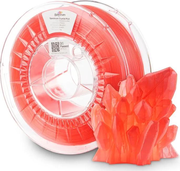 Filament PLA Crystal Rasberry Red 1kg 1.75mm (PLA, 1.75 mm, Rouge)