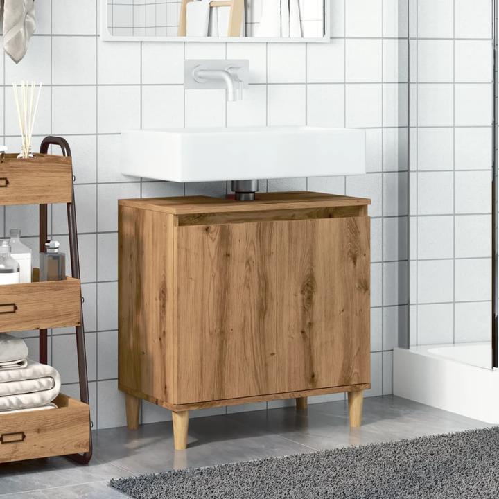 Produktbild VidaXL Waschbeckenunterschrank Unterschrank Badschrank Badmöbel Artisan-Eiche (58 x 33 x 60 cm)