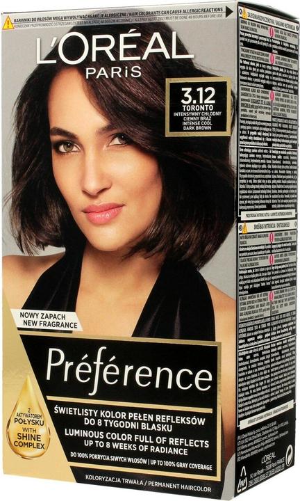 Immagine prodotto L'Oréal Paris L'Oreal Paris Paint Recital Preference 3.12 Honore-Intense marrone scuro freddo (3.12 Marrone scuro cool intensivo)