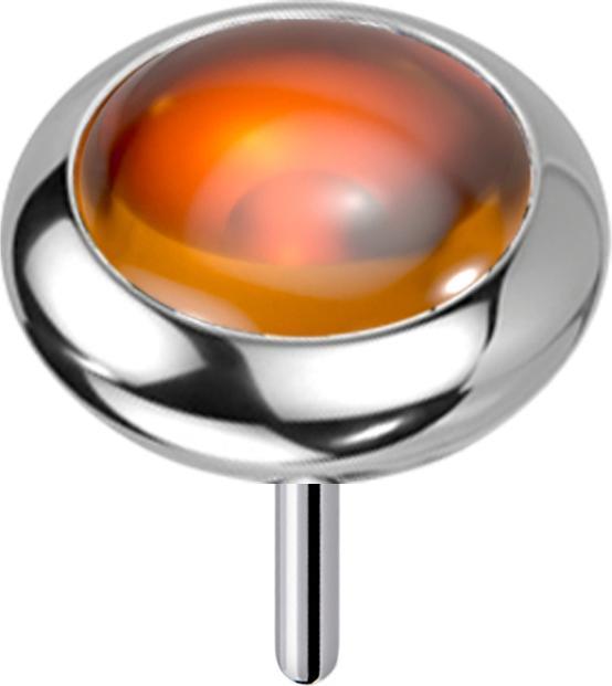 Star Piercing Threadless silber Scheibe abgerundet roter Onyx Stein (Titan G23, ohne Messing, Mineralisch)