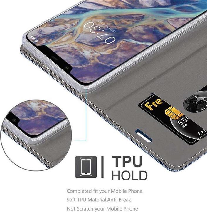 Actual product image Cadorabo Book Jeans Optics Cover (Nokia 7.1 Plus)