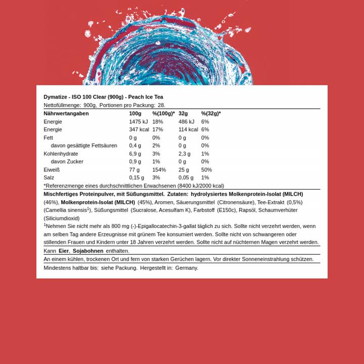 Image du produit Dymatize ISO100 Clear Whey (Thé glacé à la pêche, 1 pcs, 900 g)