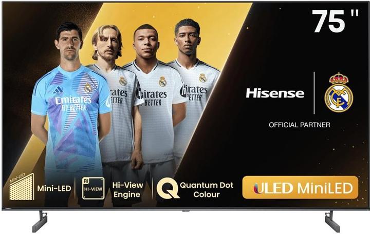 Actual product image Hisense TV 75U6NQ (189 cm (75 inch), black/dark grey, UltraHD/4K, Triple Tuner, Mini LED) (75", LED, 4K, 2024)