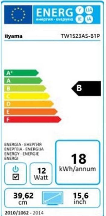 Energie-Label iiyama TW1523AS-B1P (1920 x 1080 Pixel, 15.60")