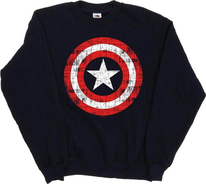 Produktbild Avengers Captain America Scratched Shield Sweatshirt (L)