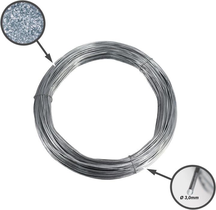Produktbild Aquagart 375m Spanndraht 3,0mm für Wildzaun Forstzaun Weidezaun Knotengeflecht