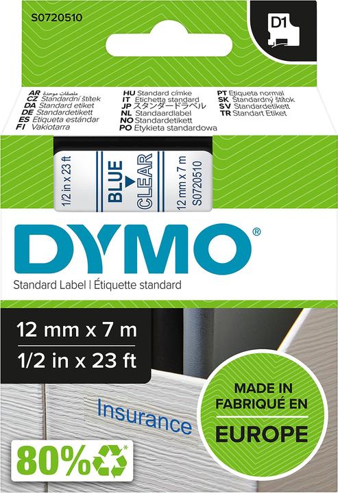 Actual product image Dymo S0720510 Standard tape (1.20 cm, Blue)