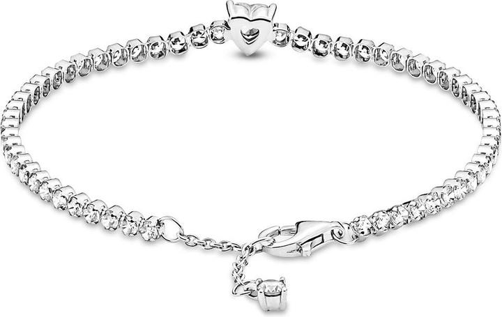 Pandora Tennis Armband Funkelndes Herz (16 cm, Silber 925, Mit Stein(en))