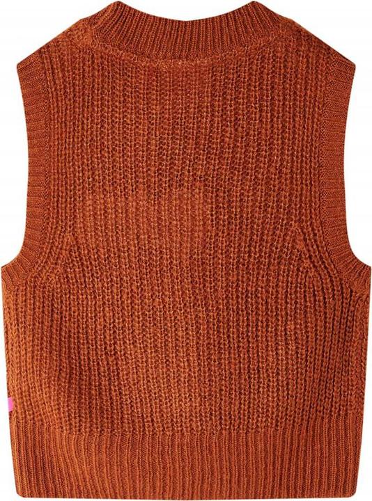 Image du produit VidaXL Gilet pull pour enfants Tricoté Cognac 140,Matériau : 67 (140)