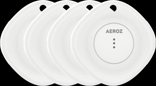 Aeroz TAG-1000 Weiss (4er-Pack) Schlüssel Finder zur Verwendung mit dem iPhone - Funktioniert mit de