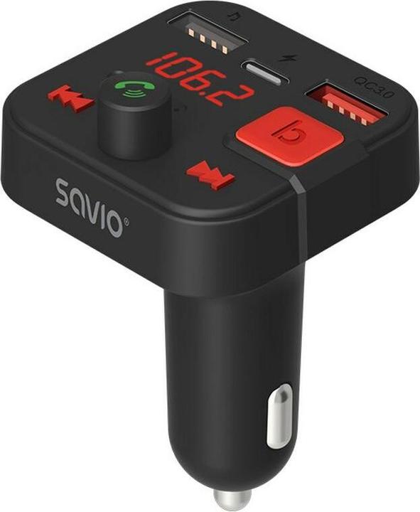 Produktbild Savio FM Sender Bluetooth 5.3 QC 3.0 Ladegerät LED Display Bass Boost TR-15 schw
