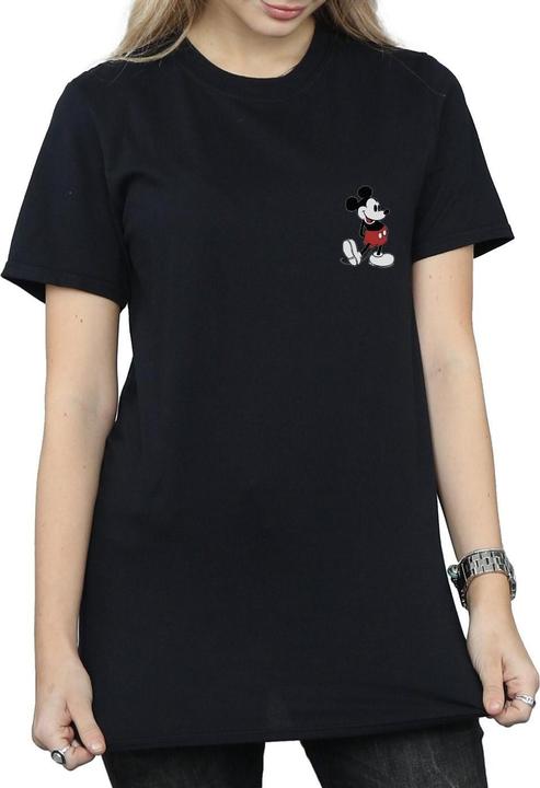 Actual product image Disney Womens/Ladies Mickey Mouse Kickin Retro Chest Cotton Boyfriend T-Shirt (S)
