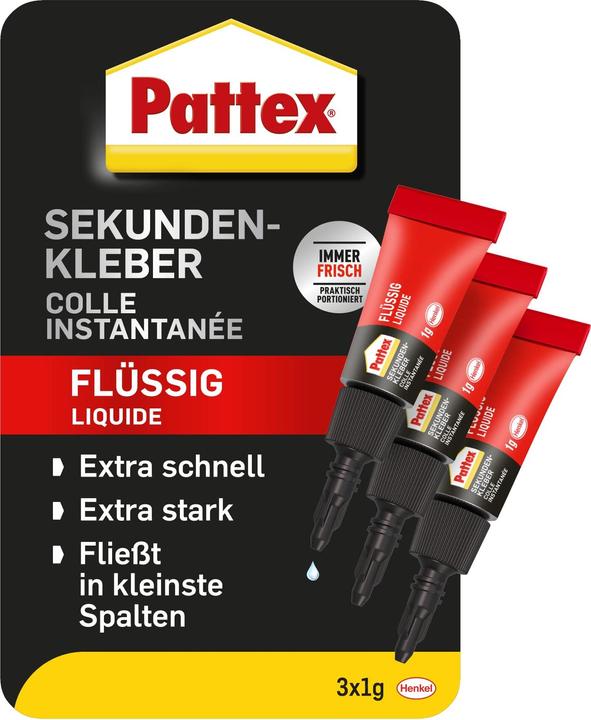 Produktbild Pattex Sekundenkleber Flüssig Mini Trio (3 g)