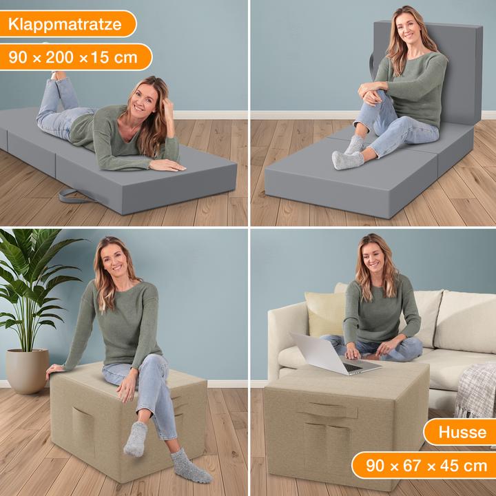 Immagine prodotto Bestschlaf Materasso pieghevole (90 x 200 cm, Nucleo di schiuma)