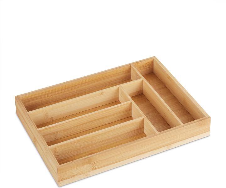 Actual product image Relaxdays Bamboo cutlery tray