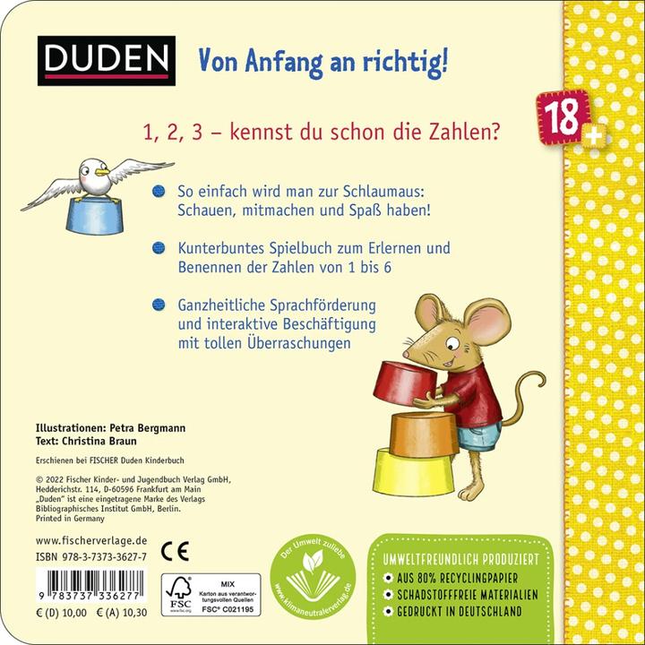 Immagine prodotto Duden 18+: Für kleine Schlaumäuse: Zahlen (Lustiges Mitmach-Buch für die Kleinsten) (Tedesco)