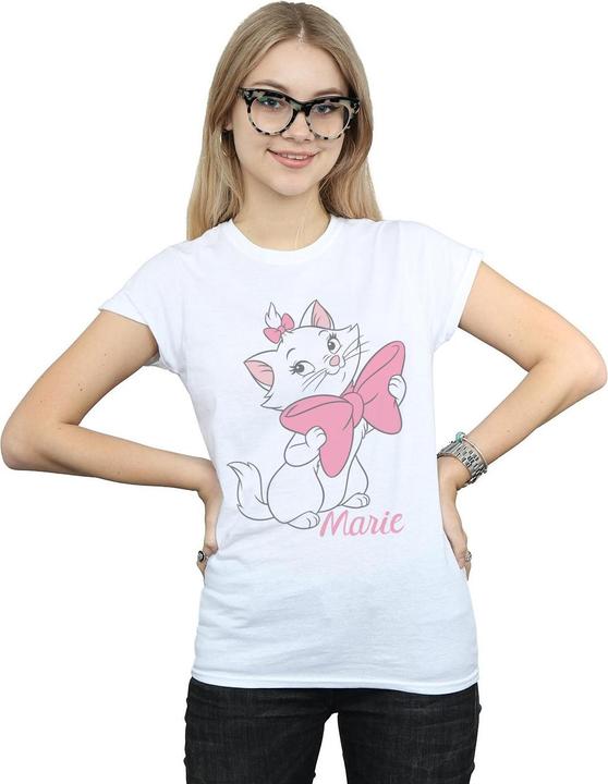Actual product image Disney Womens/Ladies Aristocats Marie Bow Cotton T-Shirt (XXL)