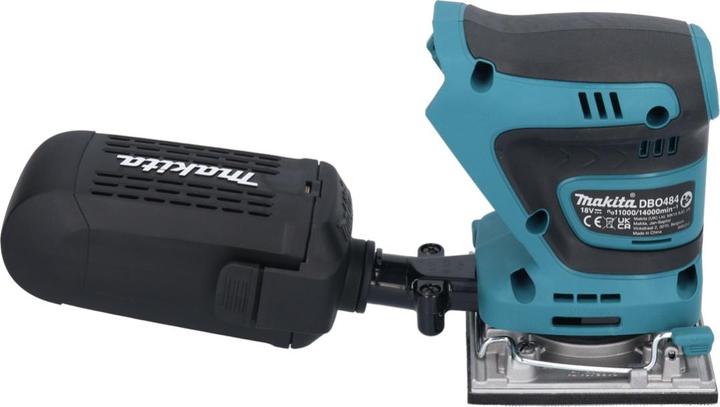 Productafbeelding Makita DBO 484 ZJ Accu vlakschuurmachine 18 V 112 x 102 mm + Makpac - zonder accu, zonder oplader (Vlakschuurmachine, 210 W)